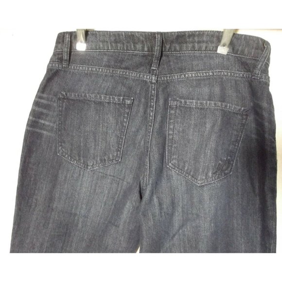 Express Size 0 High Rise Crop Jeans cropped whiskered dark blue xs - Picture 5 of 7